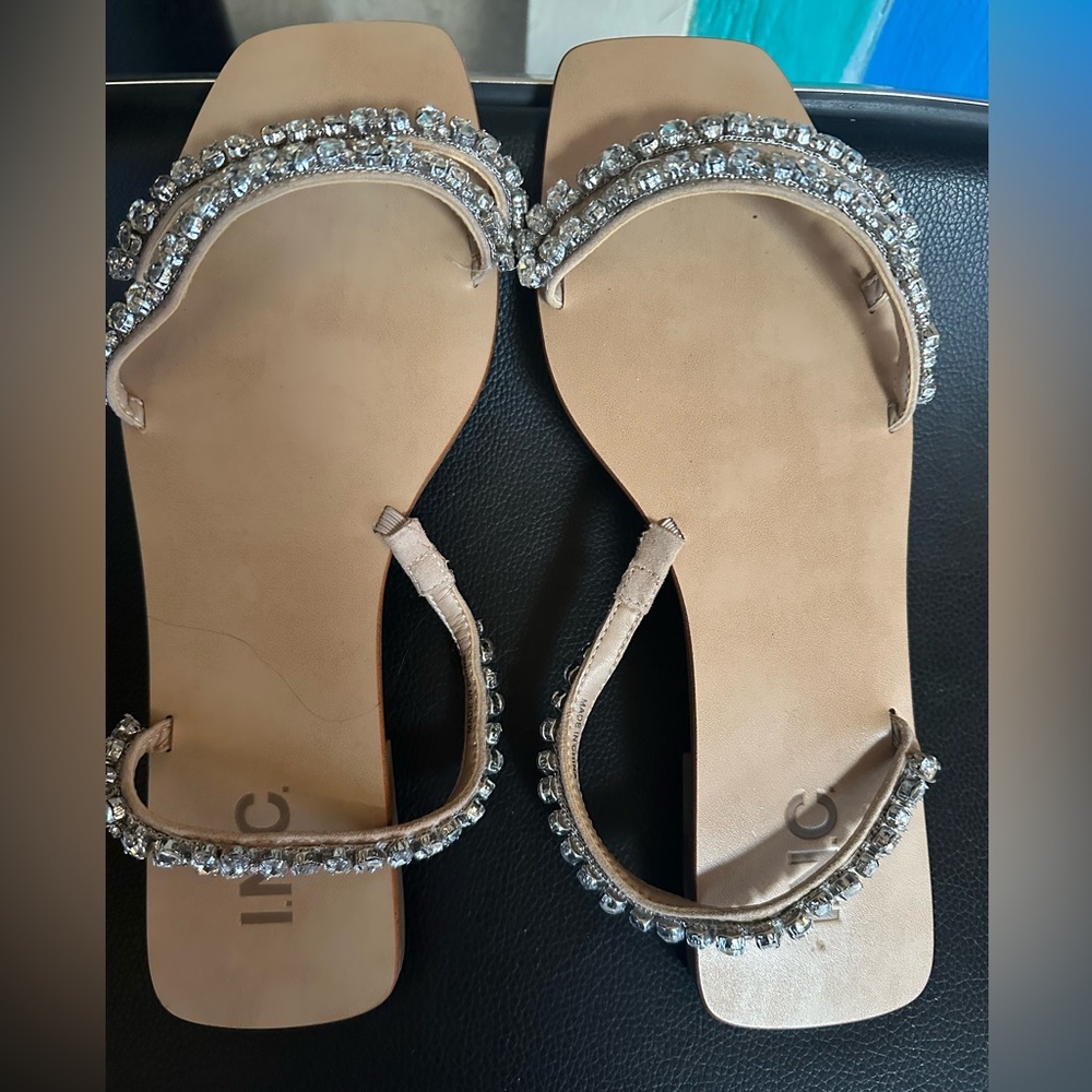 INC Designer Diamond 3-Strap Sandals